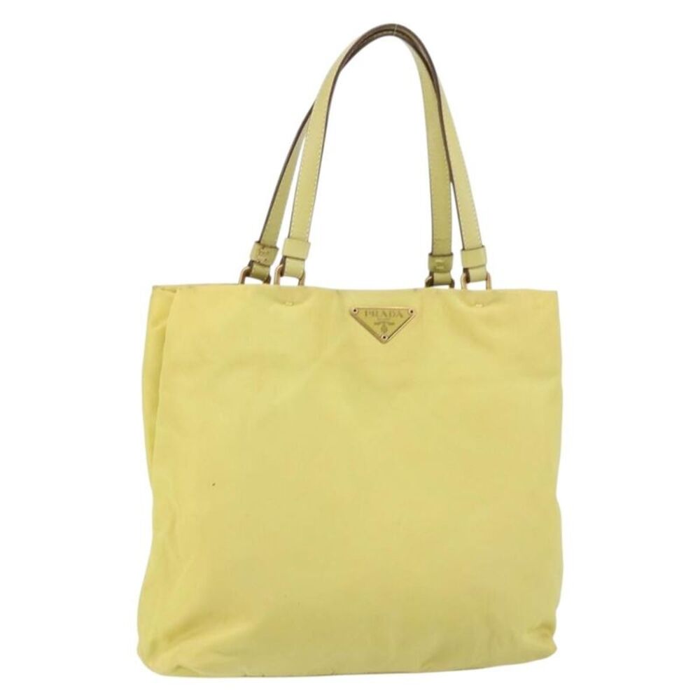 Prada Vintage Tote Nylon Yellow Nylon Tote Bag Bag
